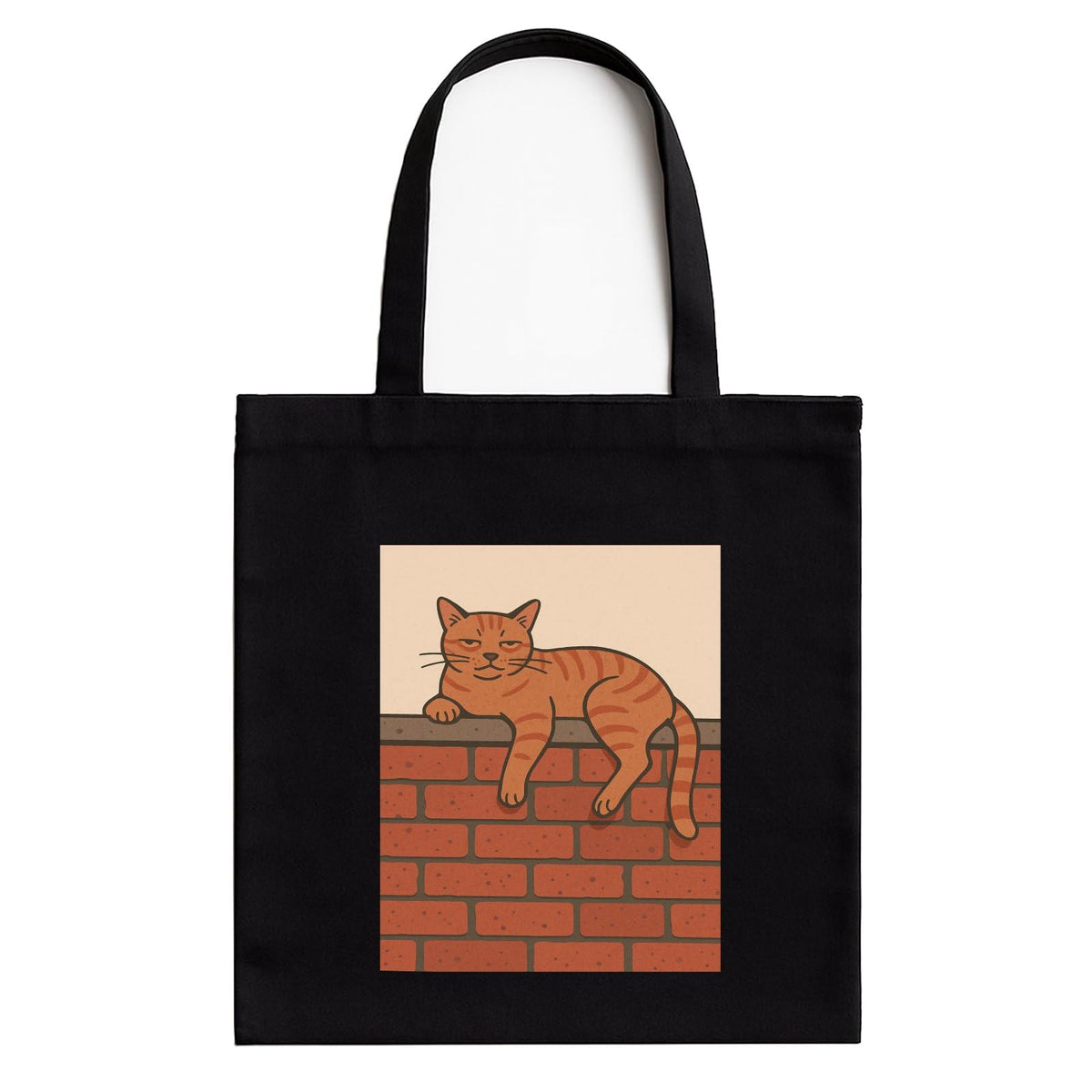 Kirmada Lazy Street Cat Tote Bag for Women Cute Cat Lover Cotton Tote with Zipper Black Eco Friendly Canvas Shoulder Bag Stylish College and Shopping Tote for Girls Durable Reusable Bag India