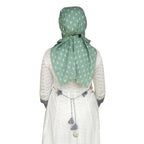 Switchon Female Cotton Innovative Scarf Hijab For Women With Closer 3 Inch Hook And Loop Tape For Size Adjustment For 12 Yrs And Above (Light_Green)