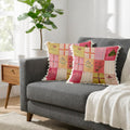 STITCHNEST 'Little Meadow Series' Tassled Cushion Cover | Set of 2 | Floral Cushion Cover 24 inch x 24 inch