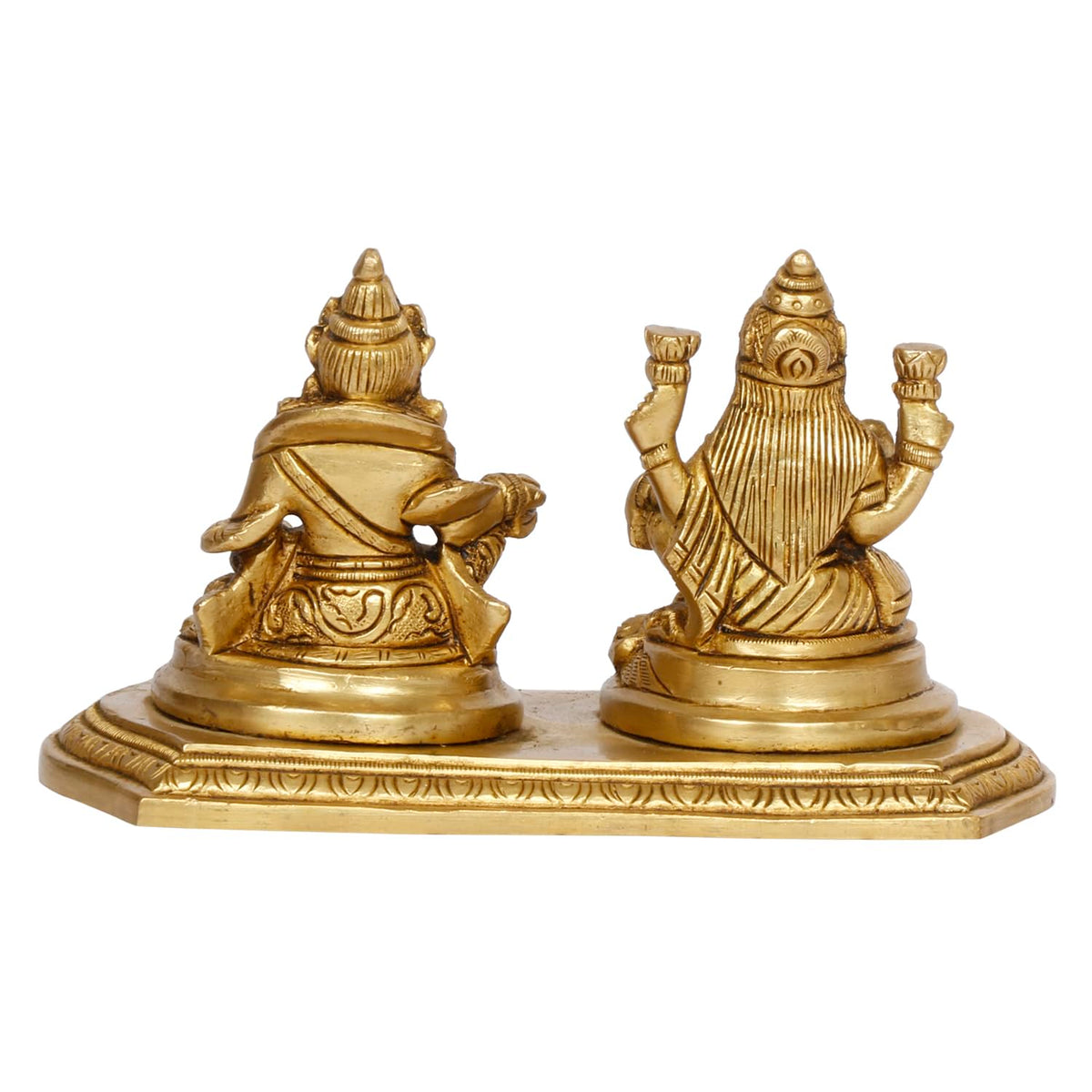 ARTVARKO Brass Lakshmi Kuber Sitting Statue Murti Laxmi Kuber Maharaj for Prosperity Money Home Office Puja Gift 6 Inch