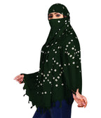 HETVIN Cotton Long Scarf Cum Mask Scarves Usable for Vehicle Driver | White Printed Design Fabric | Universal Size | Soft & Breathable Sun Protection | For Girl & Women (Green)