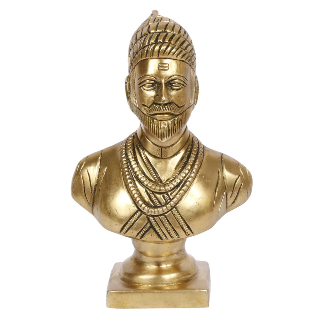 ARTVARKO™ Brass Elegant Chatrapati Shivaji Maharaj Idol The Legend of Maharashtra Statue Murti Statue for Home Office Décor Gift Item 6 Inch.