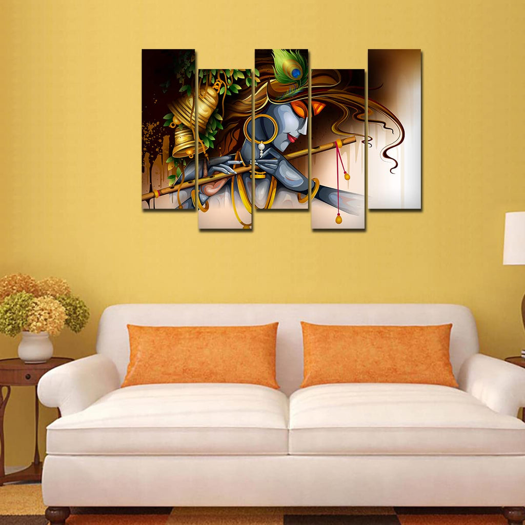 VIBECRAFTS 5 Piece Premium Wall Painting For Home|Office|Living Room|Gift (PTVC5Pcs3_7505) (Multi 2)