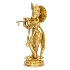ARTVARKO Lord Murli Manohar Krishna Krishan Brass Statue Temple Puja Gift & Home Decor Size Height 11 Inch