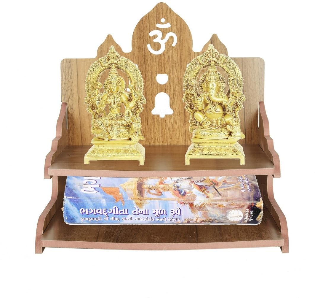 kriyanta Wooden Ganeshji Art Big Temple Son Dev Ghar Mandir for Pooja Home Solid Wood Temple Engineered Wood Home Temple. (Big Tempal Son 365)