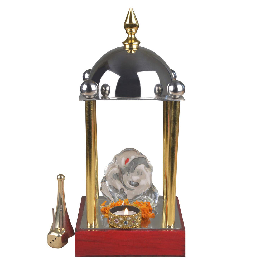 StyleMyWay Wooden Temple for Home & Office | Pooja Mandir - 12 X 6.5 X 6.5 inch
