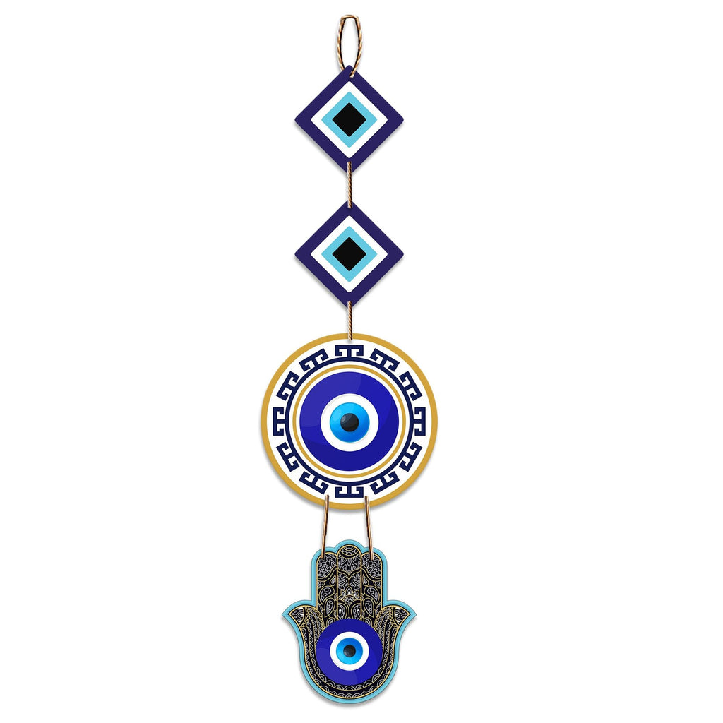 Artvibes Hamsa Hand MDF Wood Wall Hanger Ornaments For Vastu For Home Decoration | Livingroom | Spiritual Decor Items | Wall Illustrations | Ethnic Wall Decor | Wall Art Print (WH_8509N)