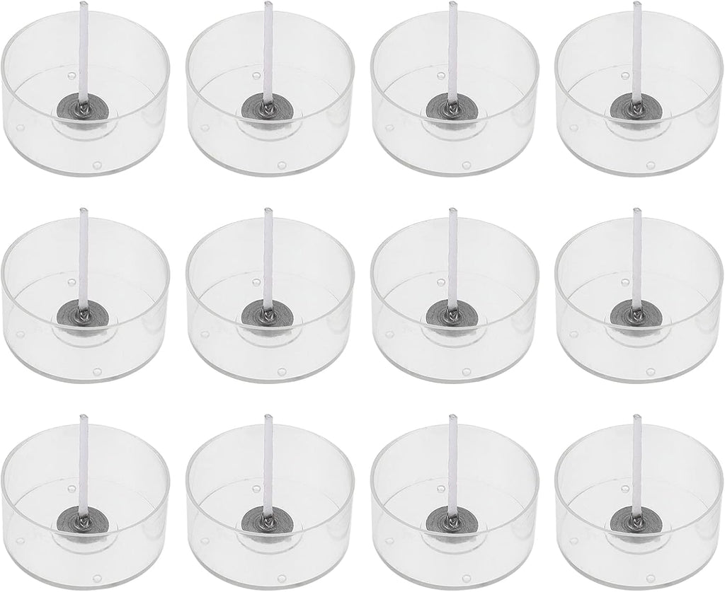 25Pcs Tealight Cup for Candle Making Empty Acrylic Polycarbonate Cups Tea Light Holder Transparent Clear Container Different Shape (Round 37x12mm)