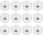 25Pcs Tealight Cup for Candle Making Empty Acrylic Polycarbonate Cups Tea Light Holder Transparent Clear Container Different Shape (Round 37x12mm)