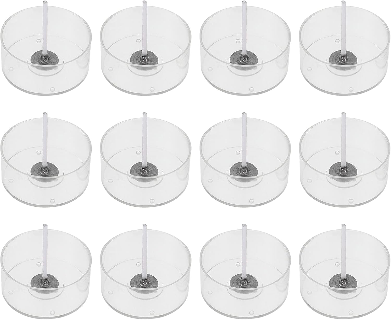 25Pcs Tealight Cup for Candle Making Empty Acrylic Polycarbonate Cups Tea Light Holder Transparent Clear Container Different Shape (Round 37x12mm)