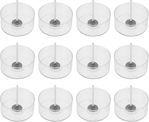 25Pcs Tealight Cup for Candle Making Empty Acrylic Polycarbonate Cups Tea Light Holder Transparent Clear Container Different Shape (Round 37x12mm)