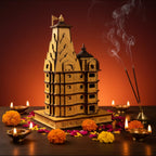 eXme Shree Dwarkadhish Wooden Temple Model - Decorative Showpiece for Home Decor and Pooja Mandir Ideal for Gifting Or Sprituality