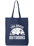 Visit The Grave Outdoors Cotton Canvas Tote Bag, Navy, One Size