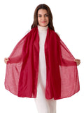 Beau Design Scarf, Lightweight Shawl Wrap for Women, Multiple Colours Available (Red)