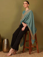 Pashmoda Women Midnight Bronze Reversible Zari Moonlight Fine Wool Stole (Size : 28x80in, 71X203cm) ZSST04