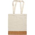 CrownLit Cotton Canvas Tote Bag with Cork Base, Long Shoulder Straps, Natural Beige, Pack of 2