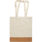 CrownLit Cotton Canvas Tote Bag with Cork Base, Long Shoulder Straps, Natural Beige, Pack of 2