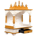 Kamdhenu Art and Craft Hardwood Wooden Temple/Pooja Mandir for Home (Multicolour), 8.66 Inch