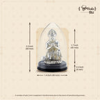 Shilpkala 2.3 Inch Brass Ultra Fine Hanuman Ji Idol in Pranam Mudra for Car Dashboard & Devotional Gift (Silver)