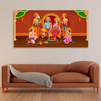 VIBECRAFTS Canvas Paintings for Living Room Drawing Room Hindus Canvas Wall Painting Fitted With Wooden Frame For Home | Office | Living Room | Gift (PTVCH_2817)