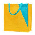 JUTEKA Multicolor jute bag for Lunch, Office, Grocery, Shopping with padded cotton handles