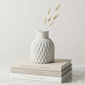 THE GREY BLEND® Wave Textured Concrete Vase for Living Room & Table Decor