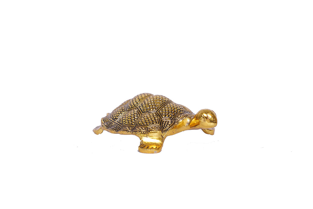 Prince Home Decor & Gifts Tortoise Big Antique Gold Plated in Metal