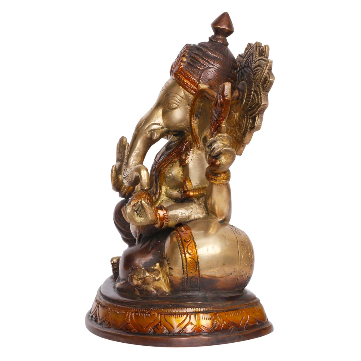 SVARUP Brass Ganesha Idol for Home Decoration Ganpati Statue Murti for Gift Height 9 Iinch.