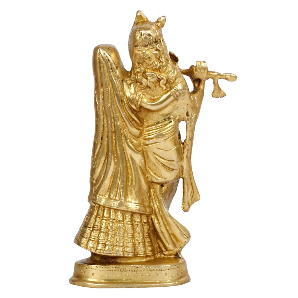 SVARUP Brass Radha Krishna Idol Statue Sculpture Figurine for Home Temple Office Gift 8 Inches