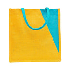 JUTEKA Multicolor jute bag for Lunch, Office, Grocery, Shopping with padded cotton handles