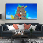 VIBECRAFTS Canvas Paintings for Living Room Drawing Room Ancient Temple Canvas Wall Painting Fitted With Wooden Frame For Home | Office | Living Room | Gift (PTVCH_2463)