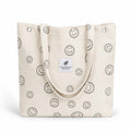 Street27 Womens Korean Canvas Corduroy Tote Bag Casual Work Shoulder Handbags|Multi-Purpose Bag |Sturdy Canvas Bag With Large Capacity|Shopping Bag For Office,College & Daily Use (Smiley Beige)
