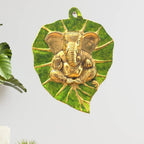 Prince Home Decor & Gifts Wall Hanging Ganesh on Leaf with Meenakari Work Decorative Showpiece