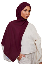 ICW GIRLS GEORGETTE SOLID PLAIN Female SCARF STOLES SHAWL HIJAB 85 X 180 CM (Wine)