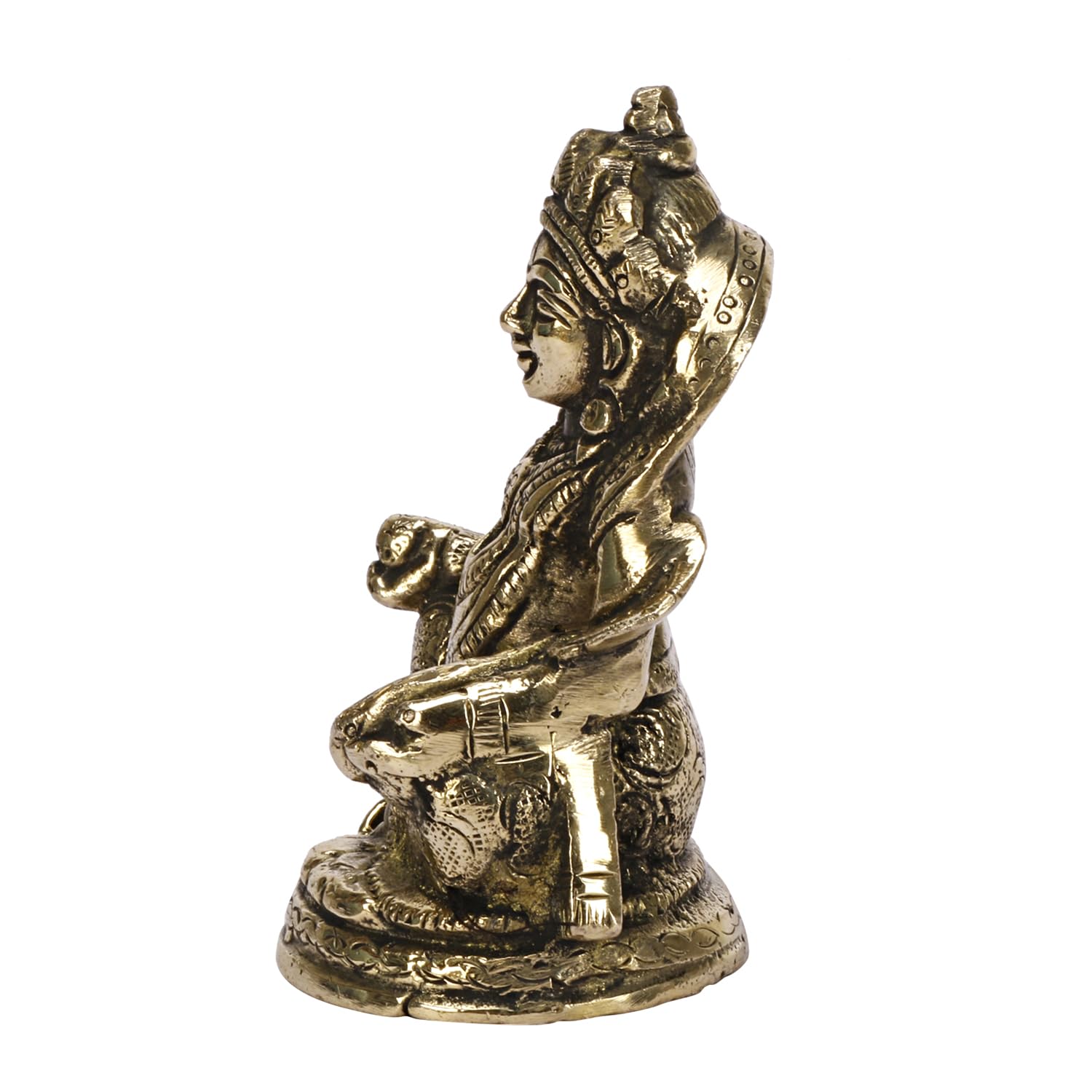 SVARUP Brass Kuber Sitting Statue Yantra Vastu Remedy Shri Kubera Idol for Good Luck Money Gold Color (8x6x11 cm)