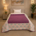 Linen Home Cotton Reversible AC Blanket Single Size Sequence Pink & Damson Berry Kafalo
