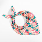 Hair Drama Co. Abstarct Floral Print Bandana Head Scarf for Women | Silk Satin Head Wrap Bandana Scarves | Boho Style Statement Headband Stylish Design | All Day Wear Scarves | Hair Scarf Accessories