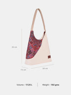 ZOUK Women Regular Tote Bag with Zip Closure Spacious Compartment Vegan Leather Shoulder Handbag for Daily Use Office Travel Casual Shopping Lightweight Stylish Tote Bag for Women | Bhuj Rabari