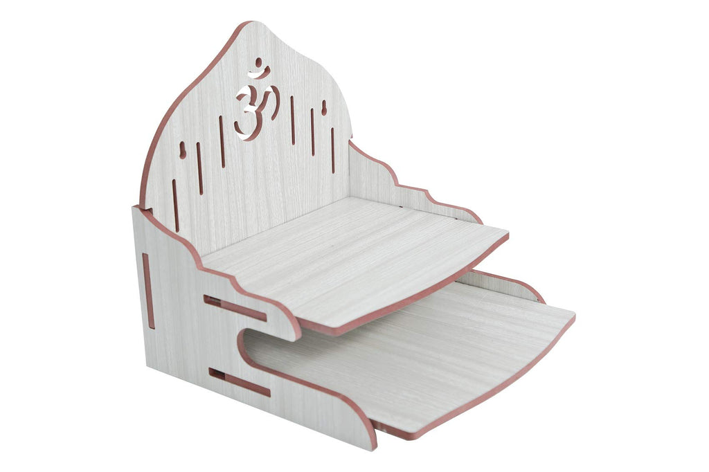 MS Enterprises Wooden Beautiful Plywood Mandir Pooja Room Home Decor Office OR Home Temple Wall Hanging Product (White)