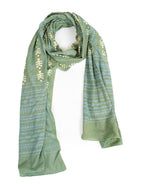 RAI SAHAB Women's Cotton Hand Block Printed Casual Stoles/Scarf(ST-75GREEN10)
