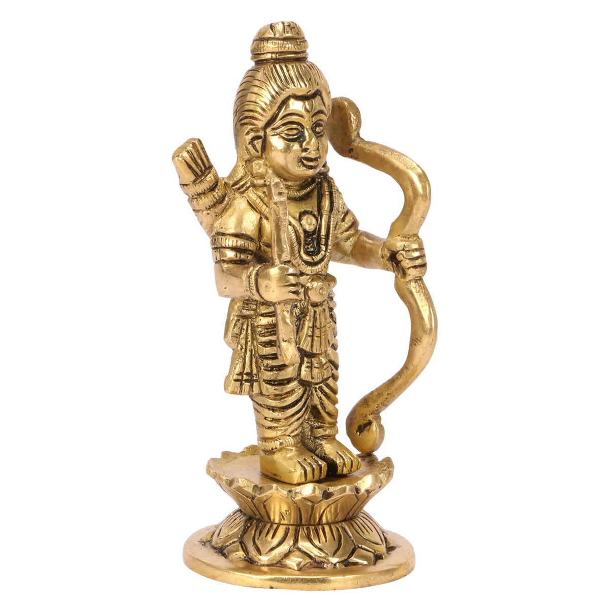 ARTVARKO Brass Ram Lalla Idol Ayodhya Murti Shree Ram Lalla Statue Mandir Puja Office Home Décor Gift Gold, Height- 5 Inch,Standard 1pcs.