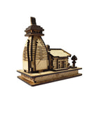 SriMaa Ventures: Mahadev Kedarnath Dham Temple The Place of Light in Wood Miniature Small | Hand Crafted Wooden Temple for Gifting, ShowPiece, Temple