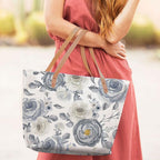 Purple Tree Oversized Tote Bag with Zip - College & Travel Bag, Large Capacity Handbag for Women & Girls
