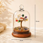 Ritualistic Dome Crystal Chakra Tree | Amethyst Gemstone Bonsai Wish Tree with Glass Dome | Healing, Energy Balance & Meditation | Feng Shui & Vastu Trees of Life | Home Décor & Spiritual Gift