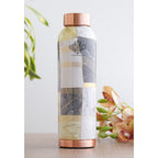 INDIAN ART VILLA Copper Gold Marble Print Copper Bottle, Copper Drinkware, Volume- 900 ML (Pack of 1)