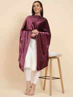Pashmoda Women Makhamli Velvet Crystal Embellished Stole (Size 72X203 cms)