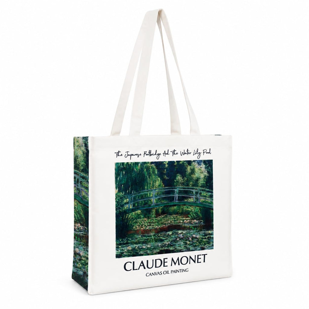 ECOEK Artsy Poly Canvas Tote Bag for Women | Zipper Closure, Bottle Holder & Keychain Hook | Premium Poly Canvas Bag for Travel, College, and Office | Reusable Shopping Tote Bag Gift