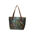 STYLE BA Women’s Stylish Tote Bag with Embroidery Print, Leather Handles & Multiple Zip Pockets | Big Size Handbag for Women | Office, College & Travel Tote Bag (32x30x8 cm)