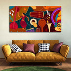 VIBECRAFTS Canvas Paintings for Living Room Drawing Room Dance & Music Instruments Canvas Wall Painting for Homedecore|Office|Gift|Livingroom|Bedroom(PTVCH_2399N)(48 x 24 Inches)