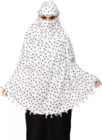 Navvi Pure Cotton Printed White Scarf for Women & Girls | Scarf with Head Cover | Scarves |Bandana| Hijab | Dupatta | Protection from Sunlight, Dust | Usable for Scooty, Bike